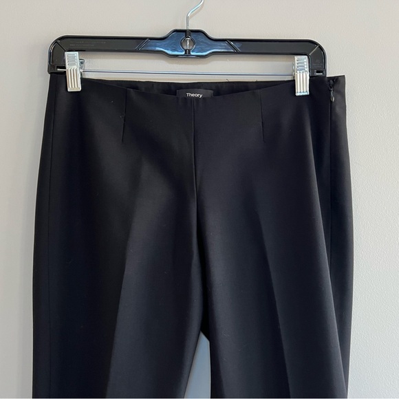 Theory Wool Belisa 3 Sevona Wool Straight Leg Dress Pants Trousers Black, size 0 - Picture 5 of 9